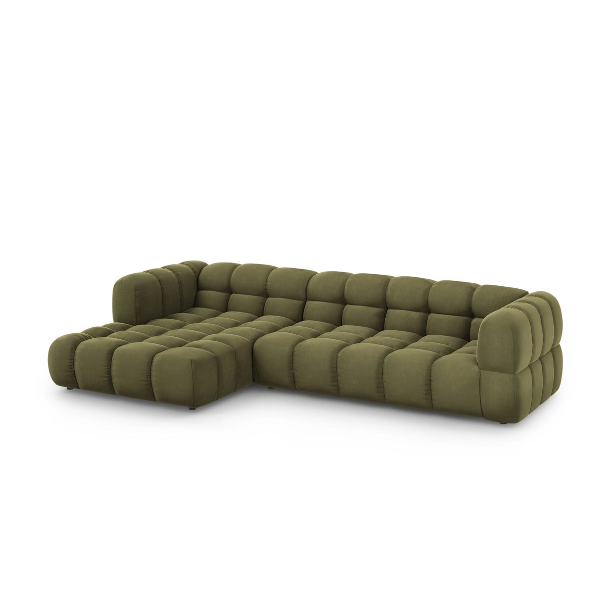 Sky 4-Sitzer Ecksofa, Linke Seite, aus Samt in Hellgrün (Casino Forest), 300x162x70 cm von Cosmopolitan Design – Bild 3