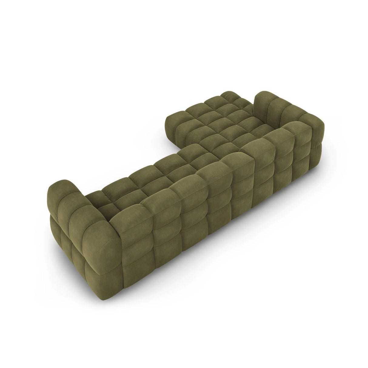 Sky 4-Sitzer Ecksofa, Linke Seite, aus Samt in Hellgrün (Casino Forest), 300x162x70 cm von Cosmopolitan Design – Bild 5