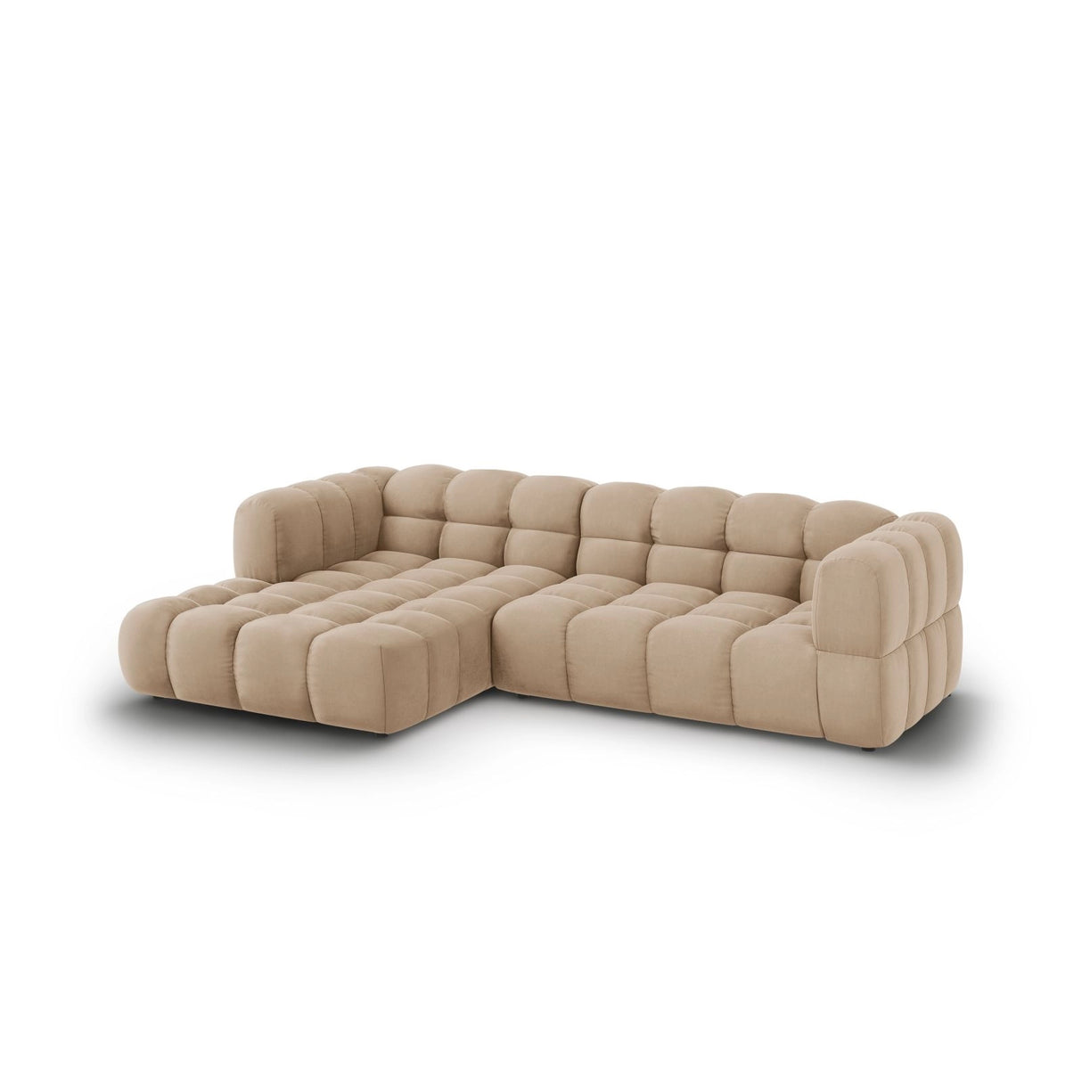 Sky 4-Sitzer Ecksofa, Linke Seite, aus Samt in Sand (Casino Lion), 272x162x70 cm von Cosmopolitan Design – Bild 3