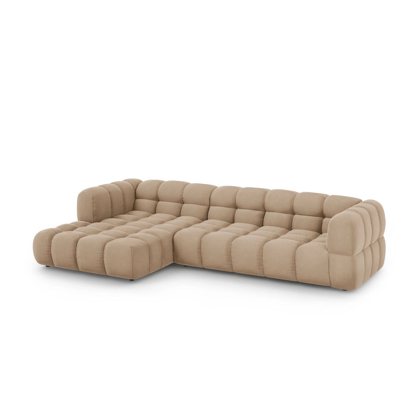 Sky 4-Sitzer Ecksofa, Linke Seite, aus Samt in Sand (Casino Lion), 300x162x70 cm von Cosmopolitan Design – Bild 3
