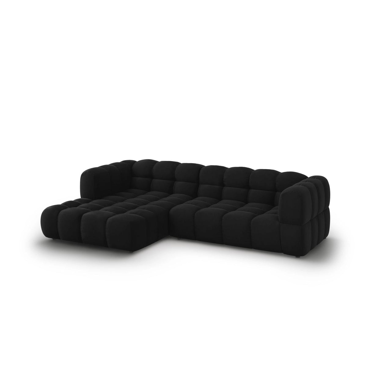 Sky 4-Sitzer Ecksofa, Linke Seite, aus Samt in Schwarz (Casino Black), 272x162x70 cm von Cosmopolitan Design – Bild 3