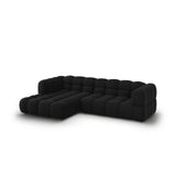 Sky 4-Sitzer Ecksofa, Linke Seite, aus Samt in Schwarz (Casino Black), 272x162x70 cm von Cosmopolitan Design – Bild 3