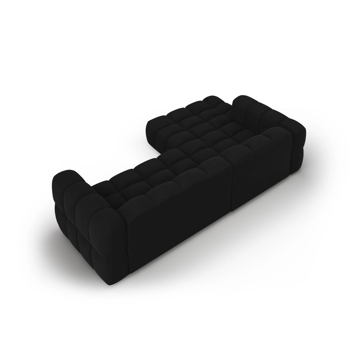 Sky 4-Sitzer Ecksofa, Linke Seite, aus Samt in Schwarz (Casino Black), 272x162x70 cm von Cosmopolitan Design – Bild 4