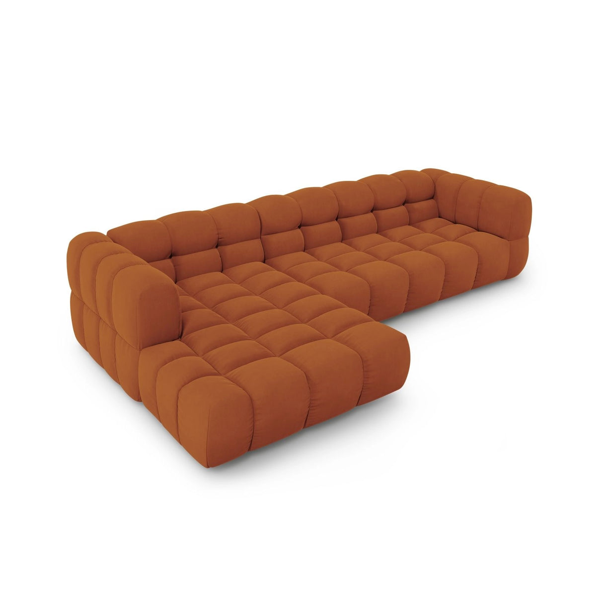 Sky 4-Sitzer Ecksofa, Linke Seite, aus Samt in Terrakotta (Casino Terracota), 300x162x70 cm von Cosmopolitan Design – Bild 4