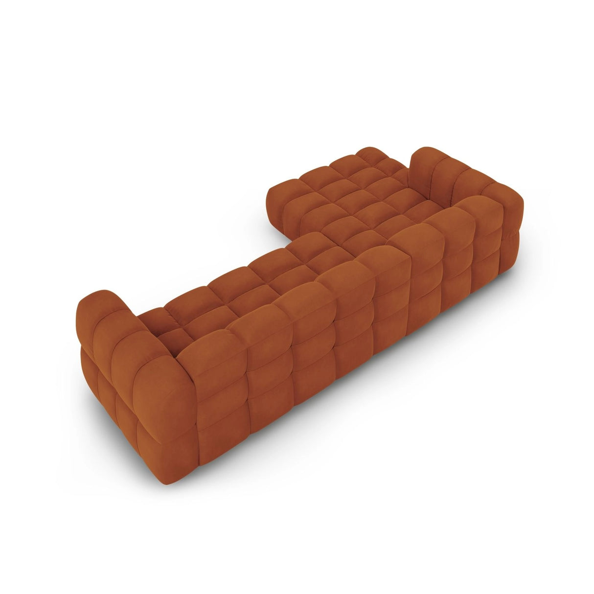 Sky 4-Sitzer Ecksofa, Linke Seite, aus Samt in Terrakotta (Casino Terracota), 300x162x70 cm von Cosmopolitan Design – Bild 5