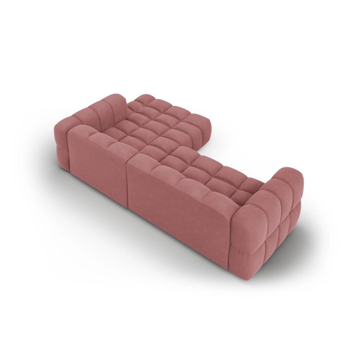 Sky 4-Sitzer Ecksofa, Rechte Seite, aus Samt in Flamingo (Casino Salmon), 272x162x70 cm von Cosmopolitan Design – Bild 4