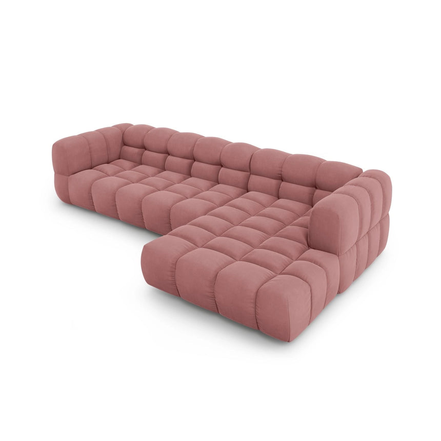 Sky 4-Sitzer Ecksofa, Rechte Seite, aus Samt in Flamingo (Casino Salmon), 300x162x70 cm von Cosmopolitan Design – Bild 4