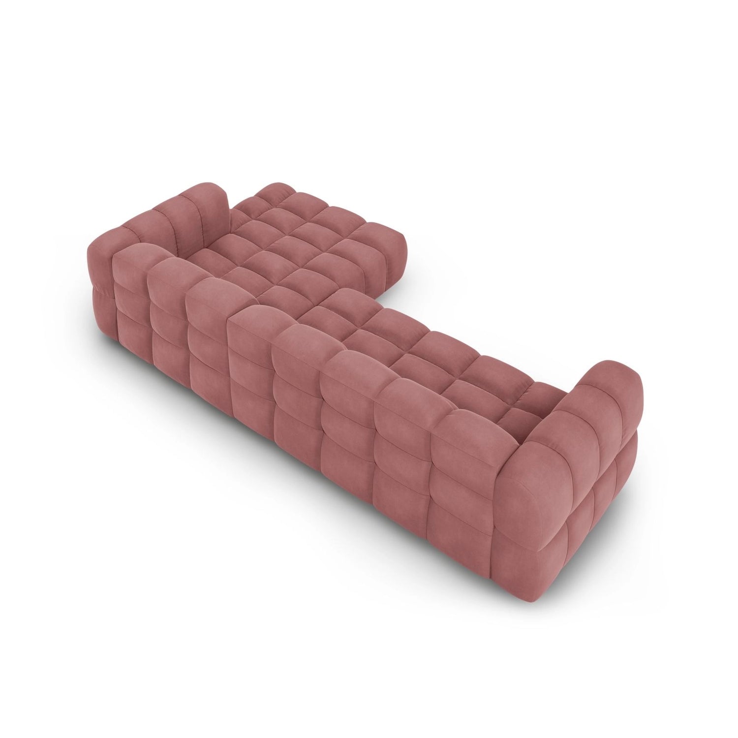 Sky 4-Sitzer Ecksofa, Rechte Seite, aus Samt in Flamingo (Casino Salmon), 300x162x70 cm von Cosmopolitan Design – Bild 5