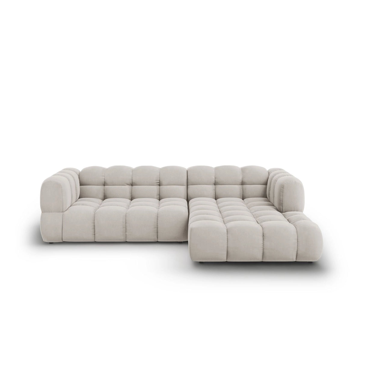 Sky 4-Sitzer Ecksofa, Rechte Seite, aus Samt in Hellbeige (Casino Pearl), 272x162x70 cm von Cosmopolitan Design – Bild 1