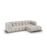 Sky 4-Sitzer Ecksofa, Rechte Seite, aus Samt in Hellbeige (Casino Pearl), 272x162x70 cm von Cosmopolitan Design – Bild 3