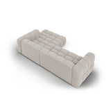 Sky 4-Sitzer Ecksofa, Rechte Seite, aus Samt in Hellbeige (Casino Pearl), 272x162x70 cm von Cosmopolitan Design – Bild 4