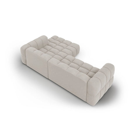 Sky 4-Sitzer Ecksofa, Rechte Seite, aus Samt in Hellbeige (Casino Pearl), 272x162x70 cm von Cosmopolitan Design – Bild 4