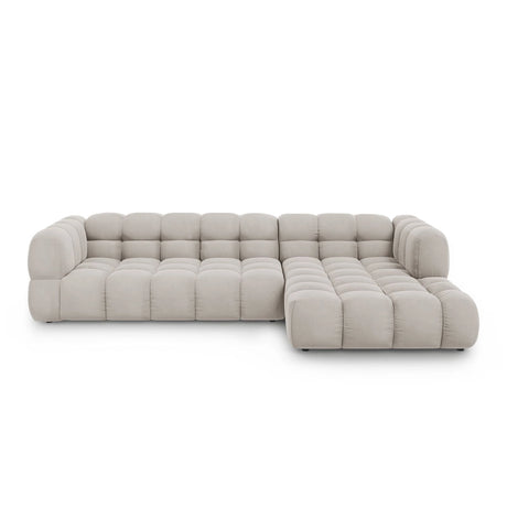 Sky 4-Sitzer Ecksofa, Rechte Seite, aus Samt in Hellbeige (Casino Pearl), 300x162x70 cm von Cosmopolitan Design – Bild 1
