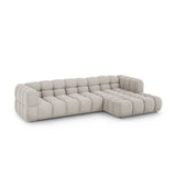Sky 4-Sitzer Ecksofa, Rechte Seite, aus Samt in Hellbeige (Casino Pearl), 300x162x70 cm von Cosmopolitan Design – Bild 3
