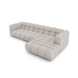Sky 4-Sitzer Ecksofa, Rechte Seite, aus Samt in Hellbeige (Casino Pearl), 300x162x70 cm von Cosmopolitan Design – Bild 4