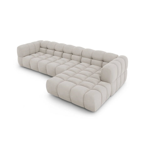 Sky 4-Sitzer Ecksofa, Rechte Seite, aus Samt in Hellbeige (Casino Pearl), 300x162x70 cm von Cosmopolitan Design – Bild 4