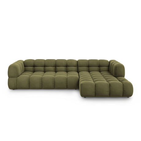 Sky 4-Sitzer Ecksofa, Rechte Seite, aus Samt in Hellgrün (Casino Forest), 300x162x70 cm von Cosmopolitan Design – Bild 1