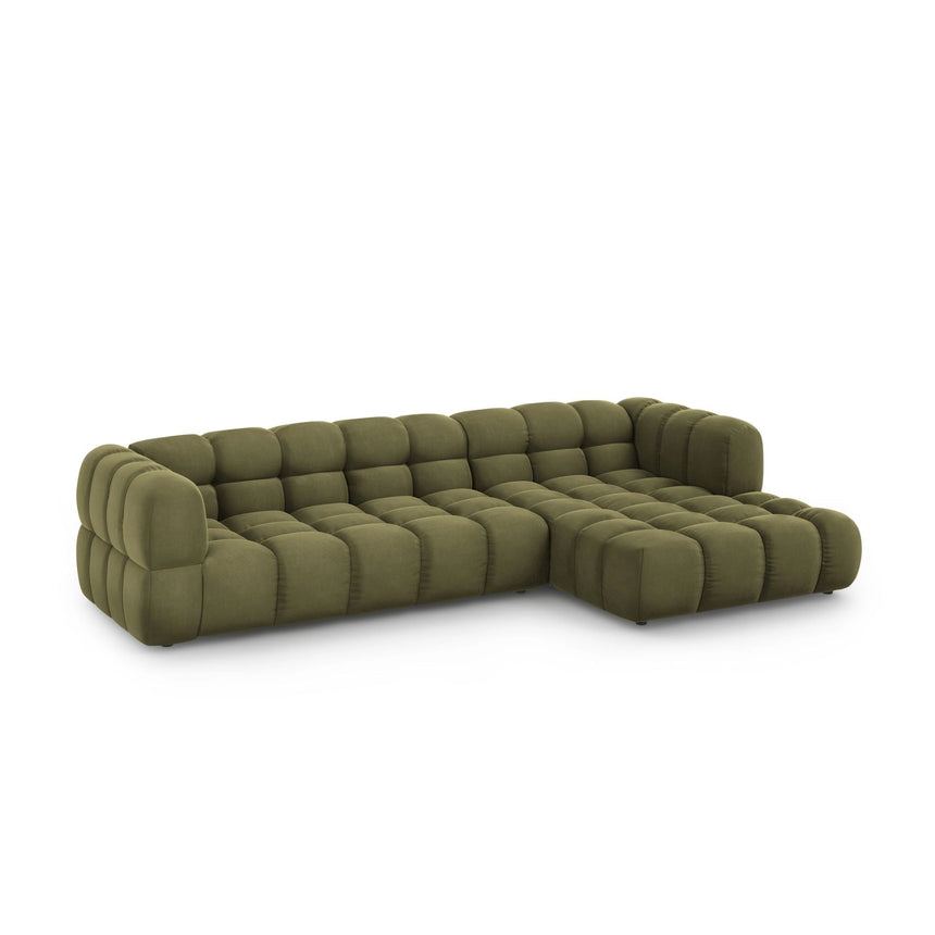 Sky 4-Sitzer Ecksofa, Rechte Seite, aus Samt in Hellgrün (Casino Forest), 300x162x70 cm von Cosmopolitan Design – Bild 3