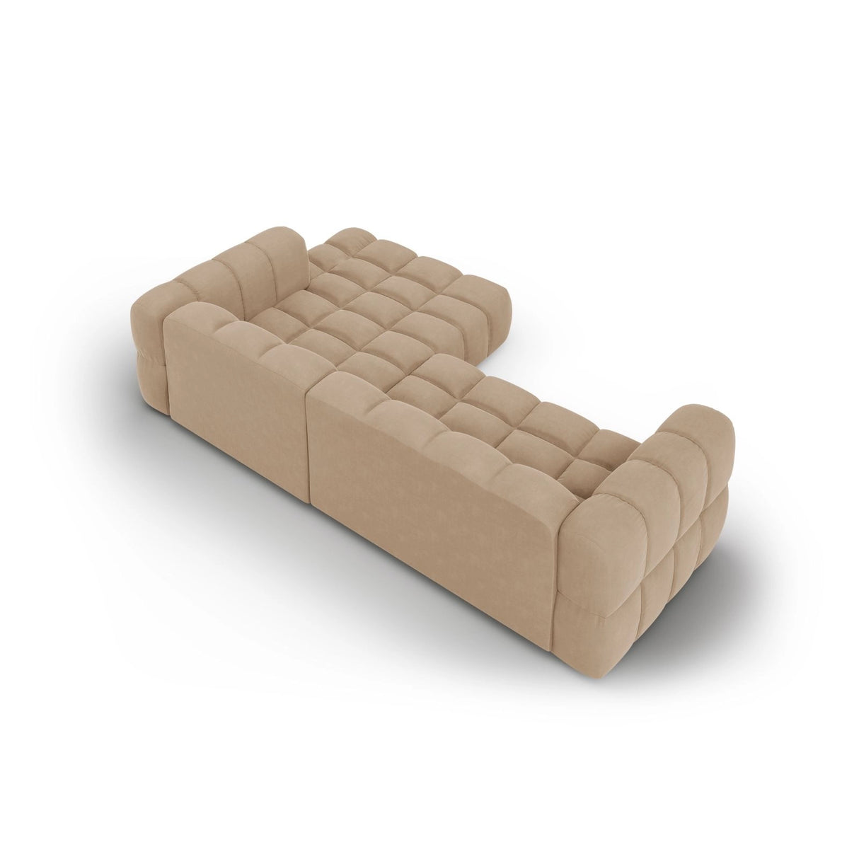 Sky 4-Sitzer Ecksofa, Rechte Seite, aus Samt in Sand (Casino Lion), 272x162x70 cm von Cosmopolitan Design – Bild 4