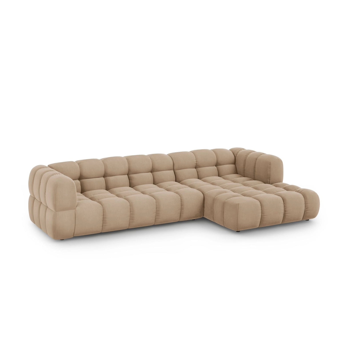 Sky 4-Sitzer Ecksofa, Rechte Seite, aus Samt in Sand (Casino Lion), 300x162x70 cm von Cosmopolitan Design – Bild 3