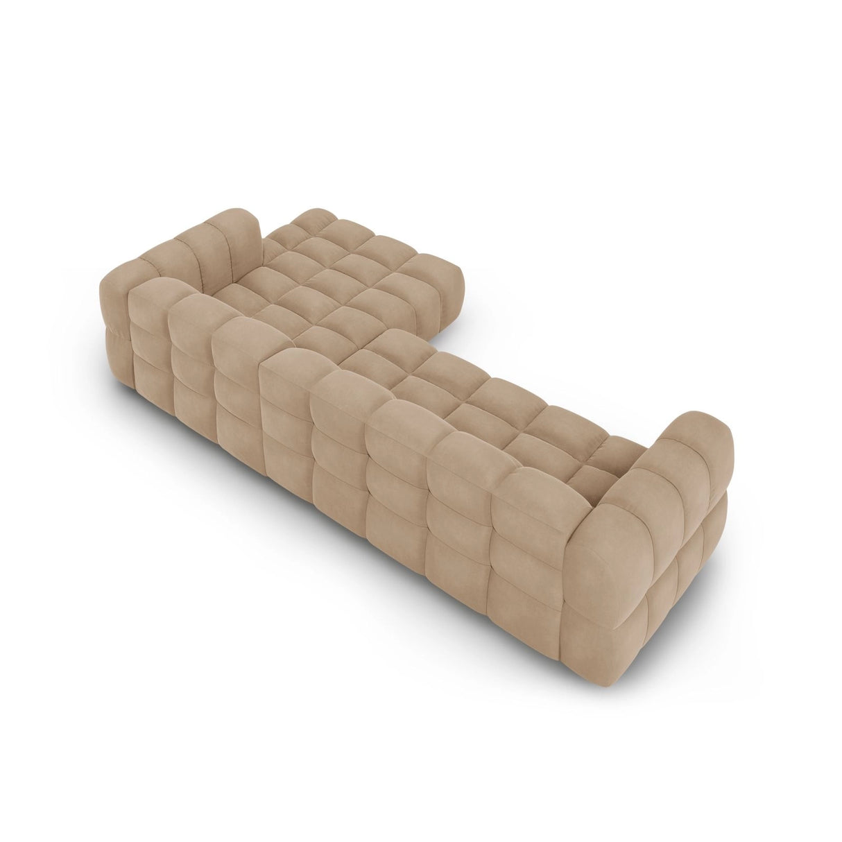 Sky 4-Sitzer Ecksofa, Rechte Seite, aus Samt in Sand (Casino Lion), 300x162x70 cm von Cosmopolitan Design – Bild 5