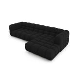 Sky 4-Sitzer Ecksofa, Rechte Seite, aus Samt in Schwarz (Casino Black), 300x162x70 cm von Cosmopolitan Design – Bild 4