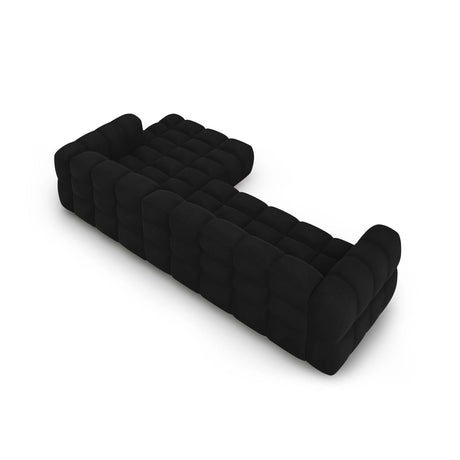 Sky 4-Sitzer Ecksofa, Rechte Seite, aus Samt in Schwarz (Casino Black), 300x162x70 cm von Cosmopolitan Design – Bild 5