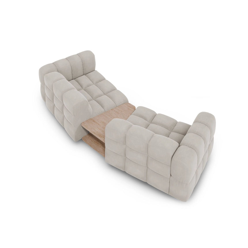 Sky Modulares 2-Sitzer Sofa aus Samt in Leichtes Beige (Casino Pearl), 280x148 cm von Cosmopolitan Design – Bild 5