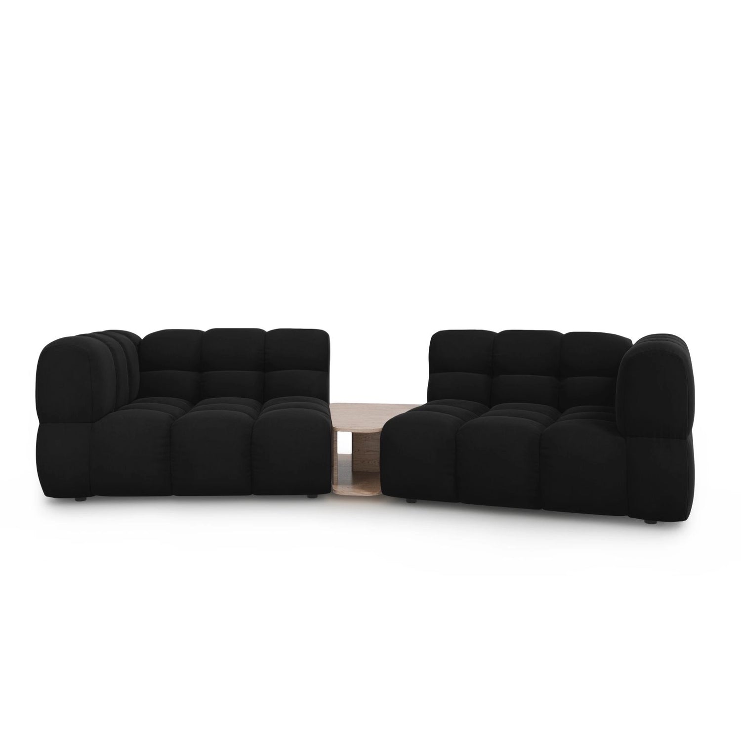 Sky Modulares 2-Sitzer Sofa aus Samt in Schwarz (Casino Black), 280x148 cm von Cosmopolitan Design – Bild 1