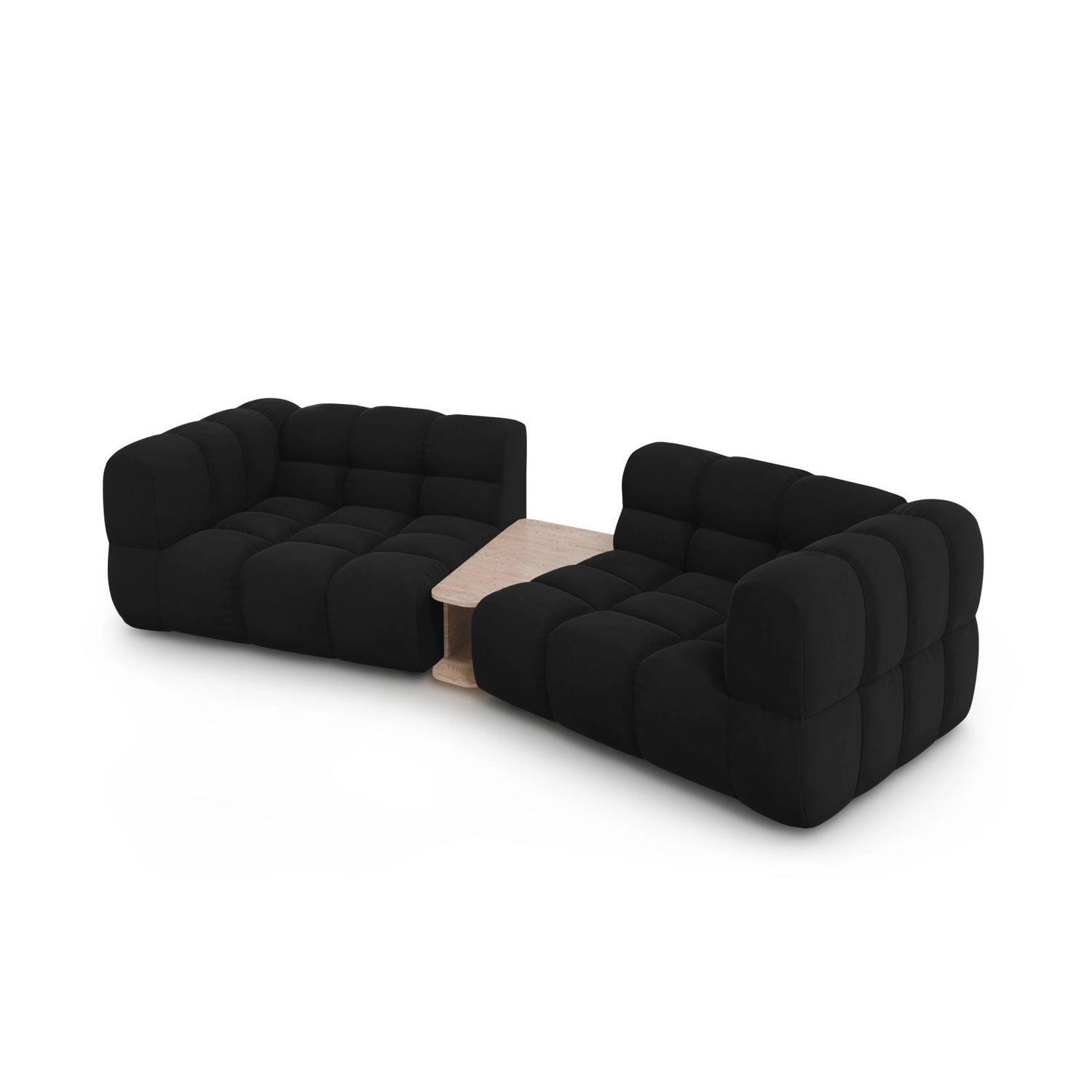 Sky Modulares 2-Sitzer Sofa aus Samt in Schwarz (Casino Black), 280x148 cm von Cosmopolitan Design – Bild 4