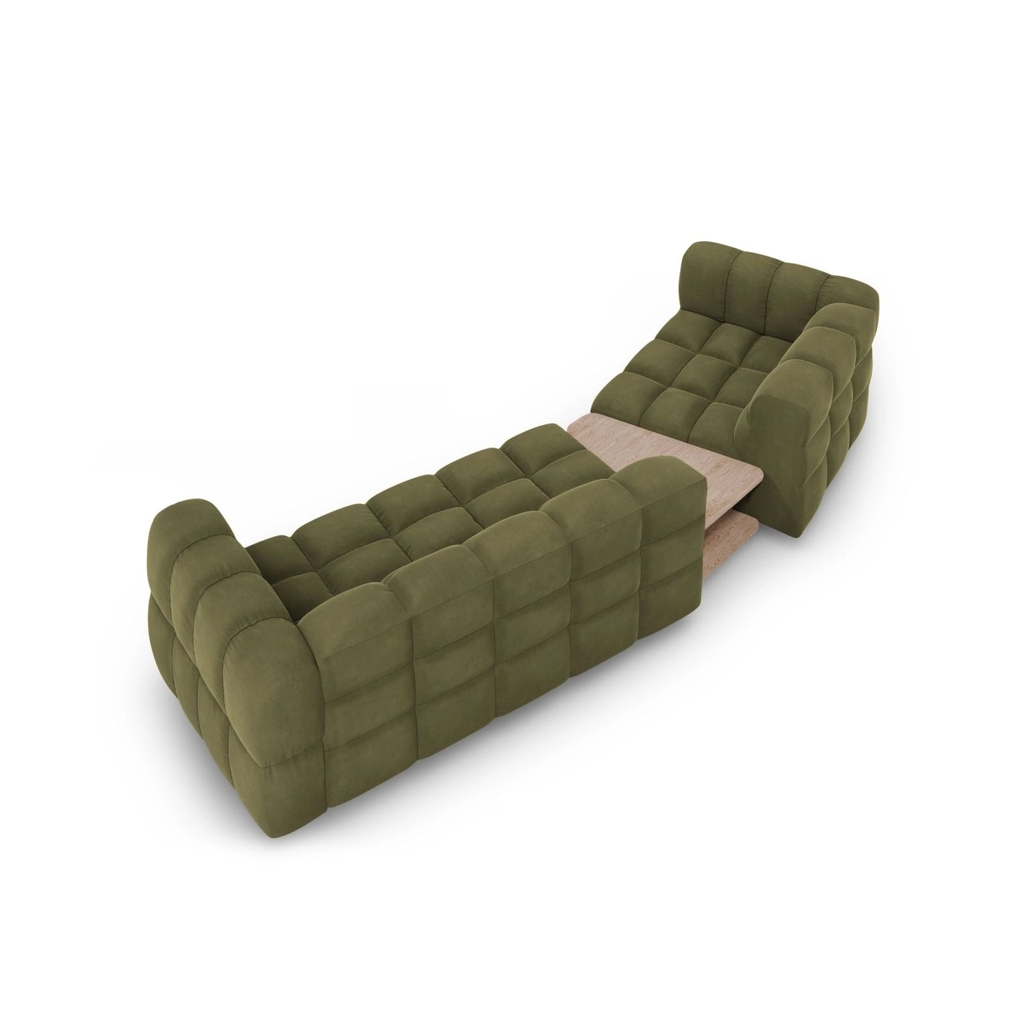 Sky Modulares 3-Sitzer Sofa, Linke Seite, aus Samt in Hellgrün (Casino Forest), 353x148 cm von Cosmopolitan Design – Bild 5