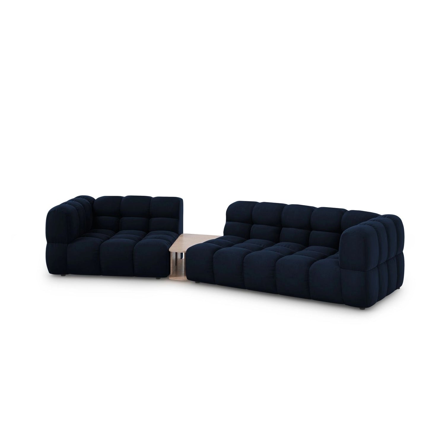 Sky Modulares 3-Sitzer Sofa, Linke Seite, aus Samt in Königsblau (Casino Deep Blue), 353x148 cm von Cosmopolitan Design – Bild 3