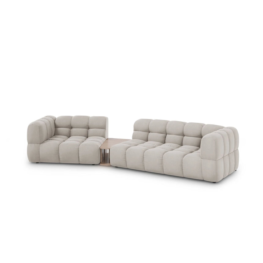 Sky Modulares 3-Sitzer Sofa, Linke Seite, aus Samt in Leichtes Beige (Casino Pearl), 353x148 cm von Cosmopolitan Design – Bild 3