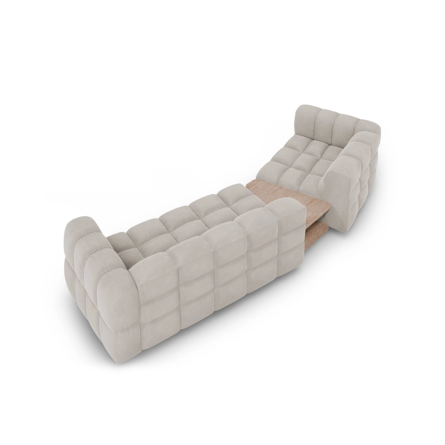 Sky Modulares 3-Sitzer Sofa, Linke Seite, aus Samt in Leichtes Beige (Casino Pearl), 353x148 cm von Cosmopolitan Design – Bild 5