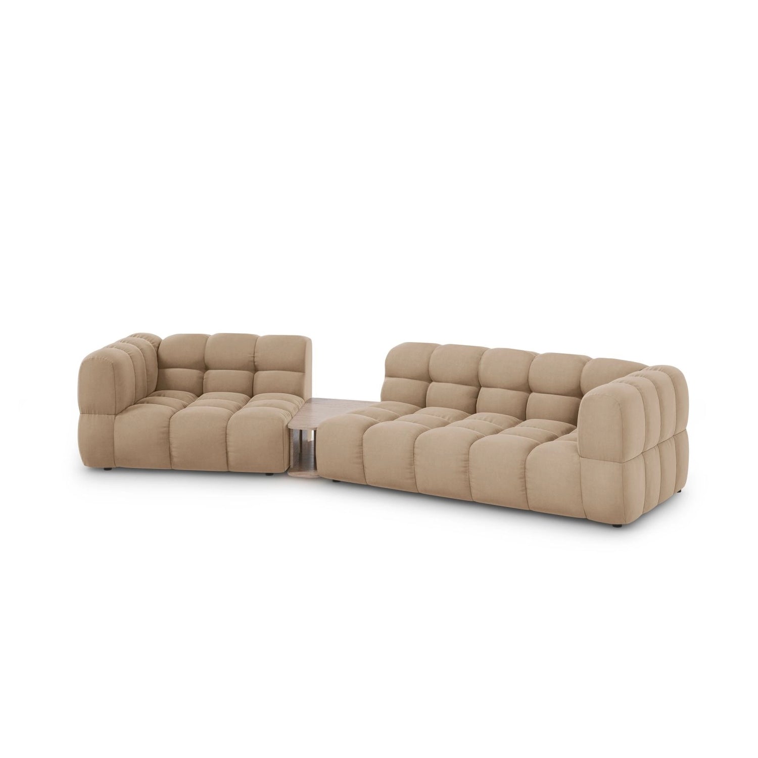 Sky Modulares 3-Sitzer Sofa, Linke Seite, aus Samt in Sand (Casino Lion), 353x148 cm von Cosmopolitan Design – Bild 3