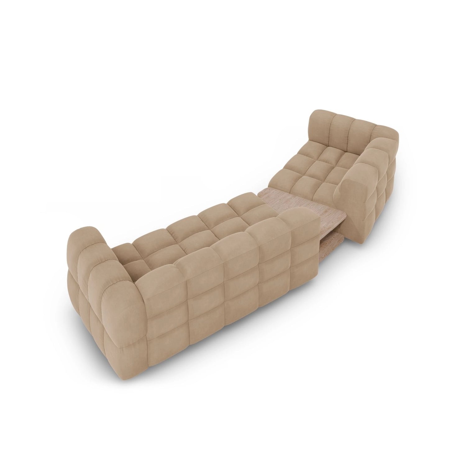 Sky Modulares 3-Sitzer Sofa, Linke Seite, aus Samt in Sand (Casino Lion), 353x148 cm von Cosmopolitan Design – Bild 5