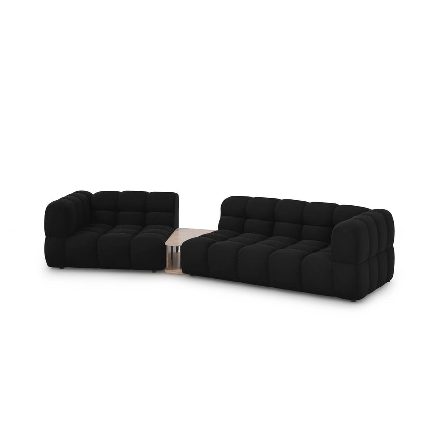 Sky Modulares 3-Sitzer Sofa, Linke Seite, aus Samt in Schwarz (Casino Black), 353x148 cm von Cosmopolitan Design – Bild 3
