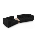 Sky Modulares 3-Sitzer Sofa, Linke Seite, aus Samt in Schwarz (Casino Black), 353x148 cm von Cosmopolitan Design – Bild 4