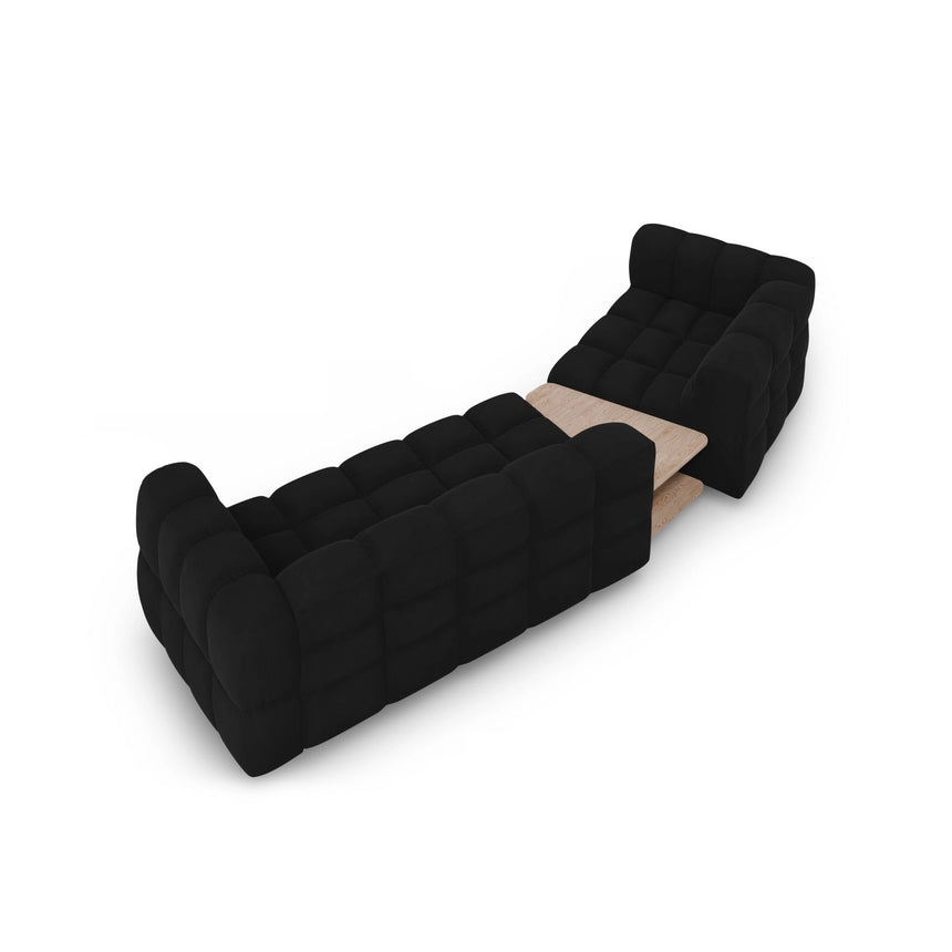 Sky Modulares 3-Sitzer Sofa, Linke Seite, aus Samt in Schwarz (Casino Black), 353x148 cm von Cosmopolitan Design – Bild 5