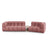 Sky Modulares 3-Sitzer Sofa, Rechte Seite, aus Samt in Flamingo (Casino Salmon), 353x148 cm von Cosmopolitan Design – Bild 1
