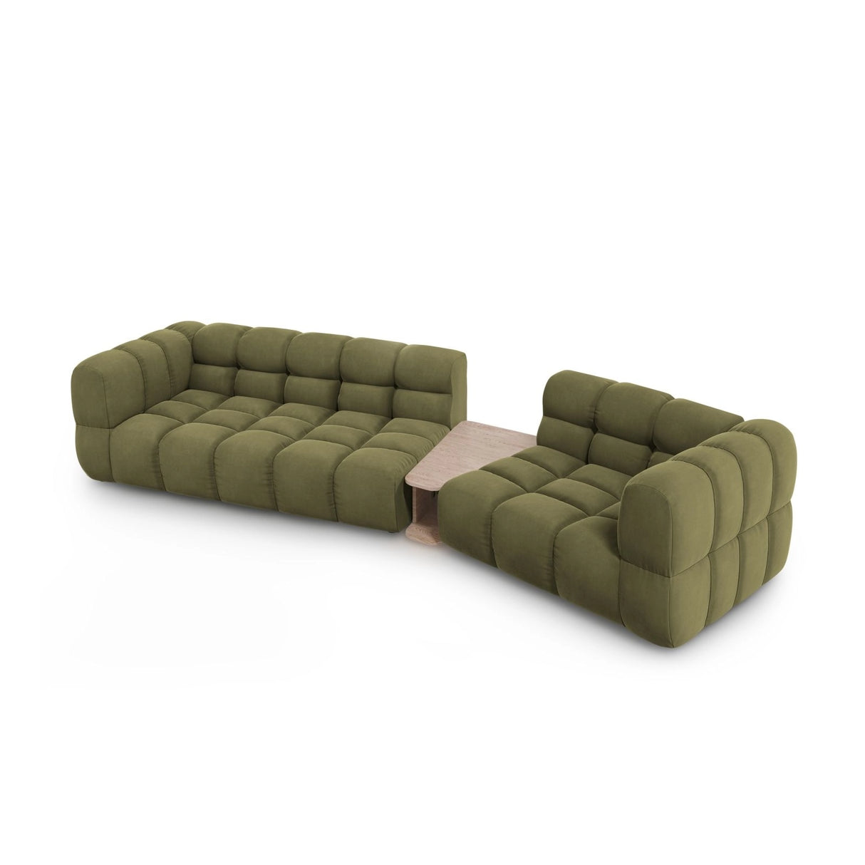 Sky Modulares 3-Sitzer Sofa, Rechte Seite, aus Samt in Hellgrün (Casino Forest), 353x148 cm von Cosmopolitan Design – Bild 4