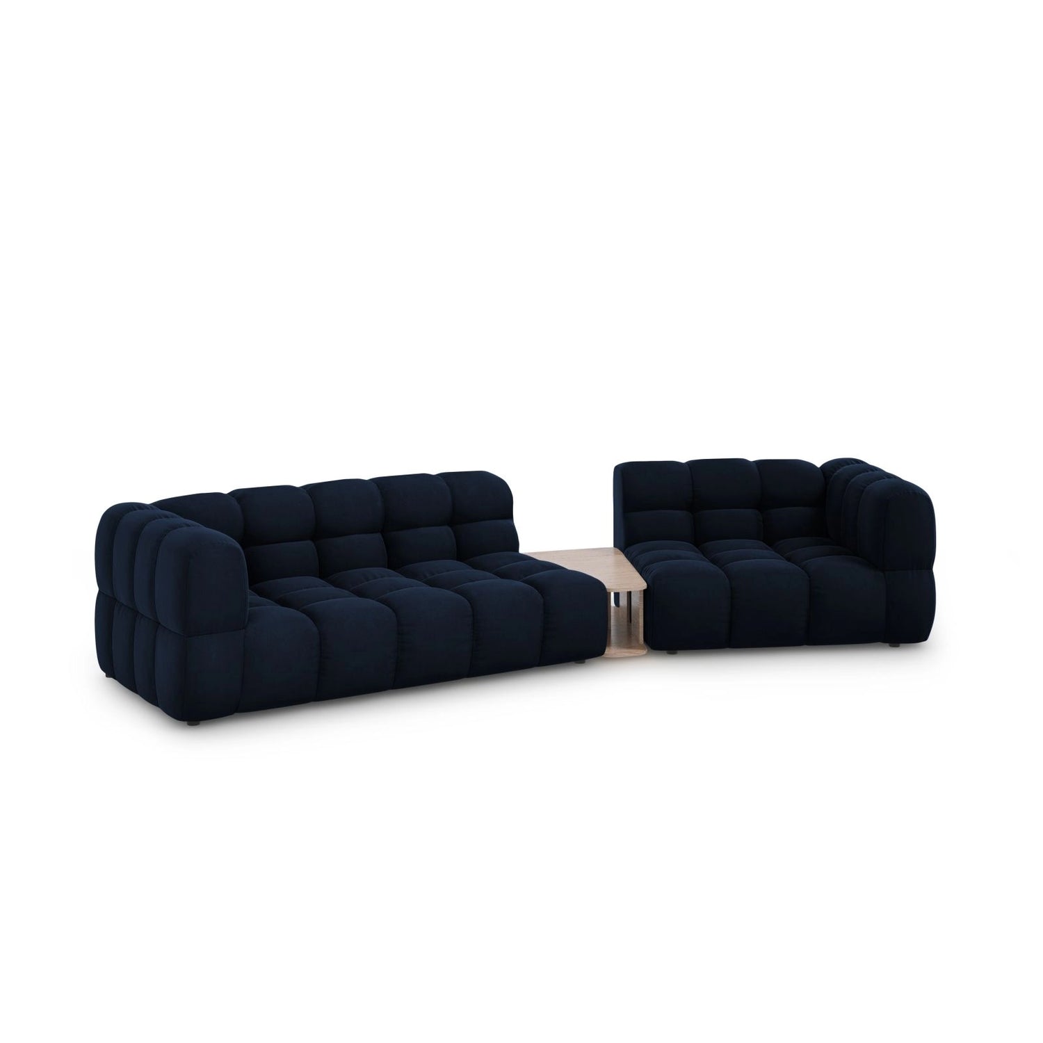 Sky Modulares 3-Sitzer Sofa, Rechte Seite, aus Samt in Königsblau (Casino Deep Blue), 353x148 cm von Cosmopolitan Design – Bild 3