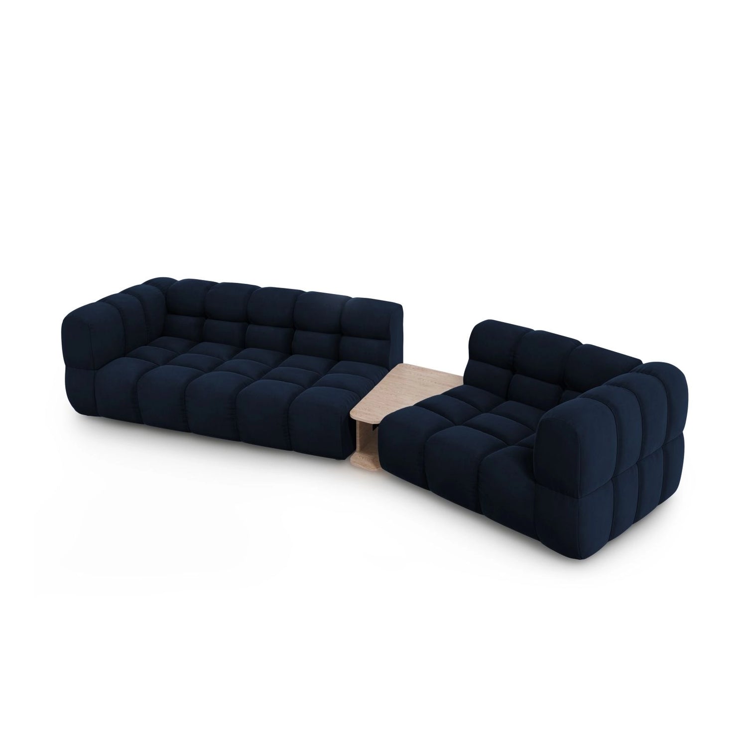 Sky Modulares 3-Sitzer Sofa, Rechte Seite, aus Samt in Königsblau (Casino Deep Blue), 353x148 cm von Cosmopolitan Design – Bild 4