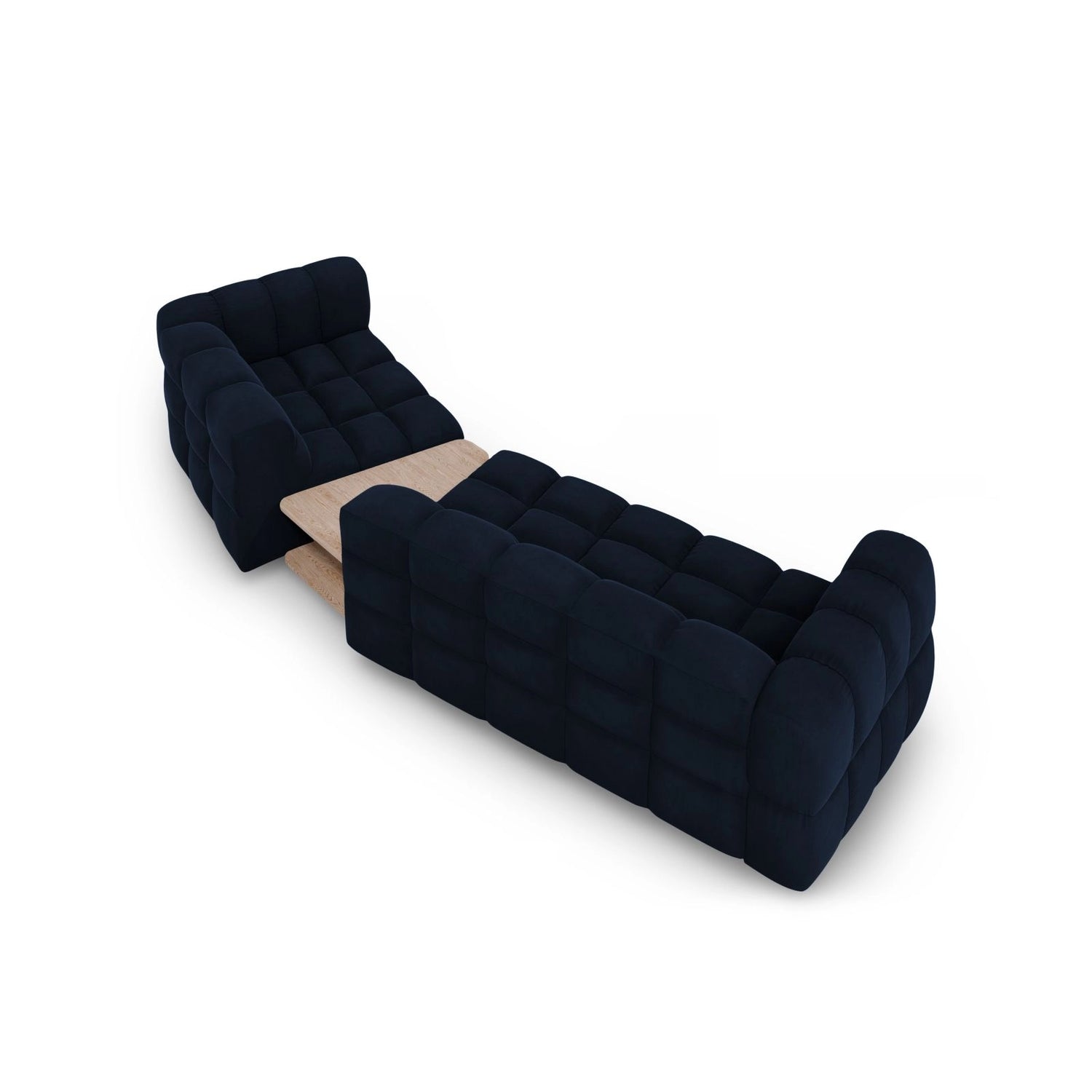 Sky Modulares 3-Sitzer Sofa, Rechte Seite, aus Samt in Königsblau (Casino Deep Blue), 353x148 cm von Cosmopolitan Design – Bild 5