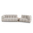 Sky Modulares 3-Sitzer Sofa, Rechte Seite, aus Samt in Leichtes Beige (Casino Pearl), 353x148 cm von Cosmopolitan Design – Bild 1