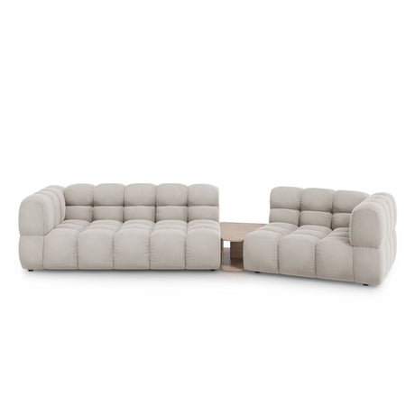 Sky Modulares 3-Sitzer Sofa, Rechte Seite, aus Samt in Leichtes Beige (Casino Pearl), 353x148 cm von Cosmopolitan Design – Bild 1