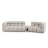 Sky Modulares 3-Sitzer Sofa, Rechte Seite, aus Samt in Leichtes Beige (Casino Pearl), 353x148 cm von Cosmopolitan Design – Bild 1