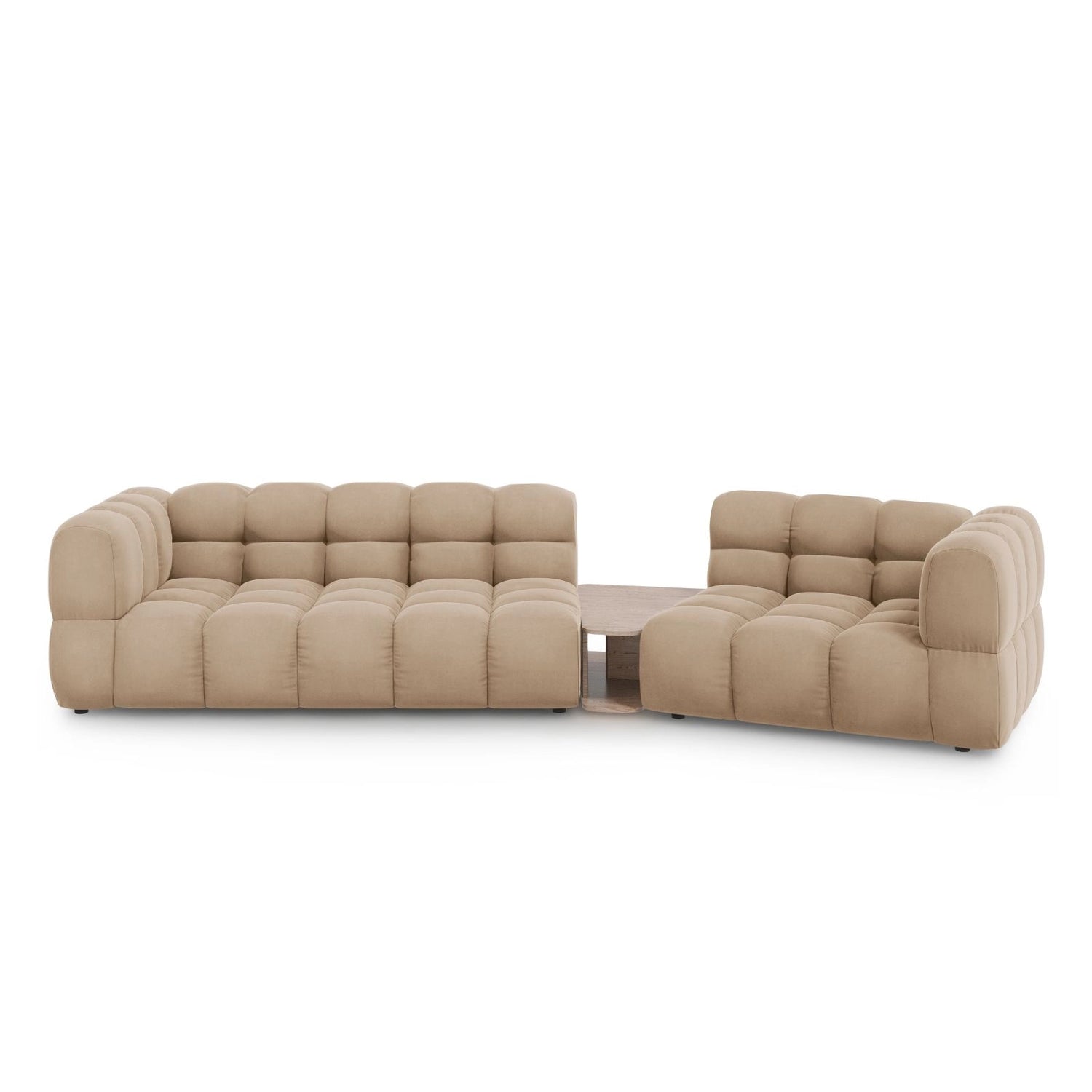 Sky Modulares 3-Sitzer Sofa, Rechte Seite, aus Samt in Sand (Casino Lion), 353x148 cm von Cosmopolitan Design – Bild 1