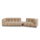 Sky Modulares 3-Sitzer Sofa, Rechte Seite, aus Samt in Sand (Casino Lion), 353x148 cm von Cosmopolitan Design – Bild 1