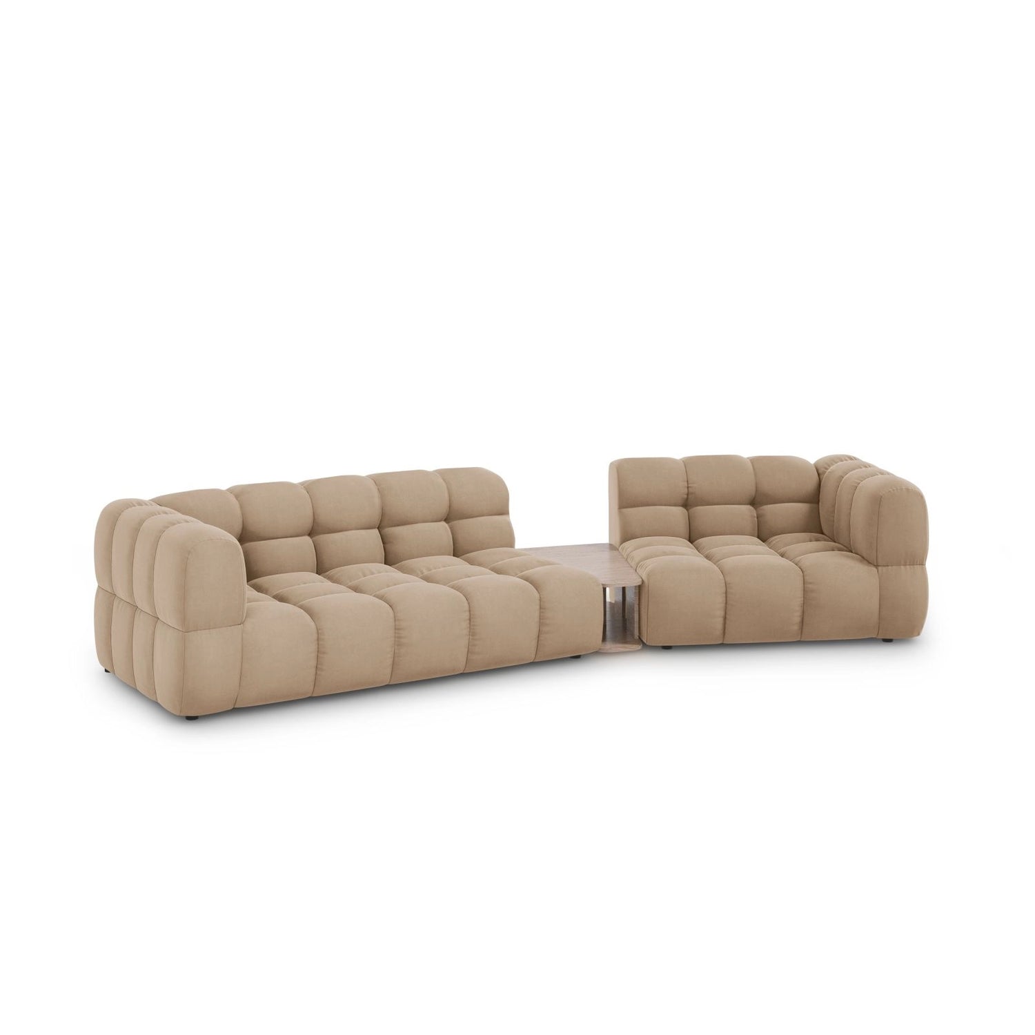 Sky Modulares 3-Sitzer Sofa, Rechte Seite, aus Samt in Sand (Casino Lion), 353x148 cm von Cosmopolitan Design – Bild 3